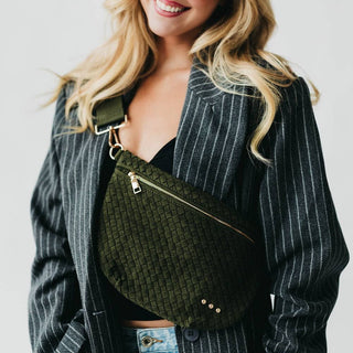 Suede Westlyn Woven Bum Bag: Suede Navy - A Bushel & A Peck