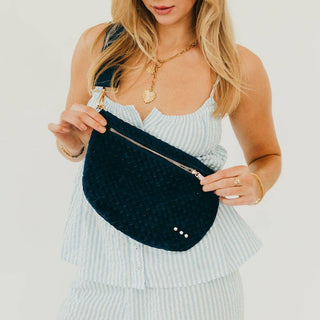 Suede Westlyn Woven Bum Bag: Suede Navy - A Bushel & A Peck