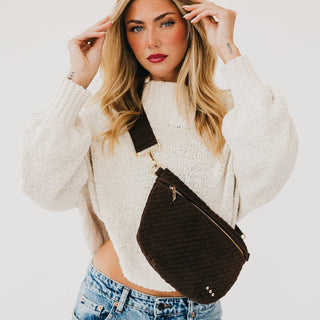 Suede Westlyn Woven Bum Bag: Suede Navy - A Bushel & A Peck