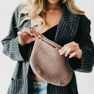Suede Westlyn Woven Bum Bag: Suede Olive - A Bushel & A Peck