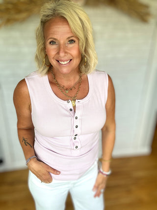 Sweet Henley Tank - Lavender - A Bushel & A Peck