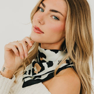Sylvie Leopard Square Scarf: Cream - A Bushel & A Peck