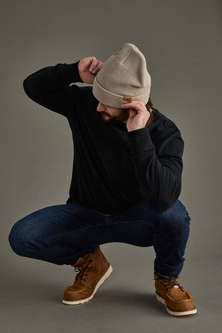 Taupe Knit Beanie - A Bushel & A Peck
