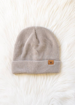 Taupe Knit Beanie - A Bushel & A Peck
