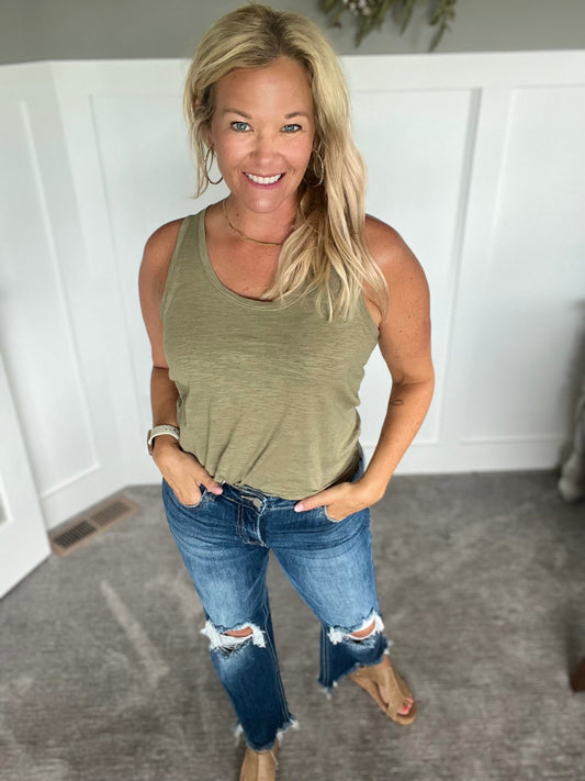 Textured Tank Top - Pine - A Bushel & A Peck