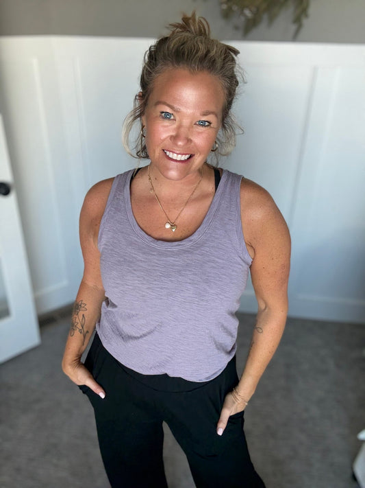 Textured Tank Top - Purple - A Bushel & A Peck