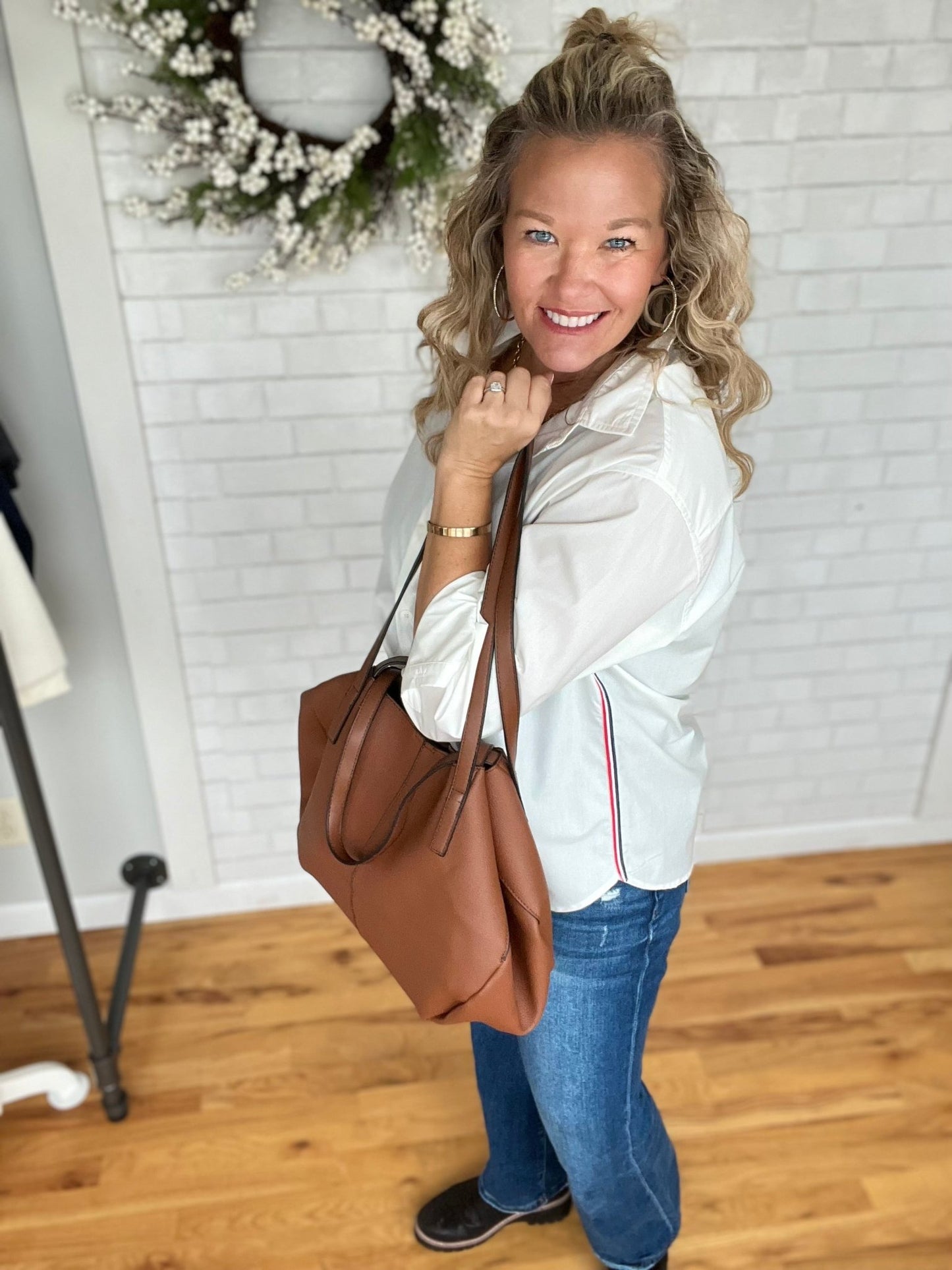 Tina Twill Button Down - White - A Bushel & A Peck