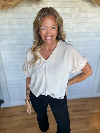 Valarie Top -Natural - A Bushel & A Peck