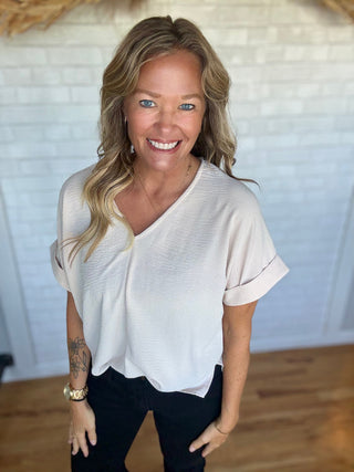 Valarie Top -Natural - A Bushel & A Peck