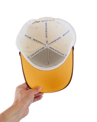 VALLEY Apple Valley MN Hat - Brown, Yellow, & Cream - A Bushel & A Peck
