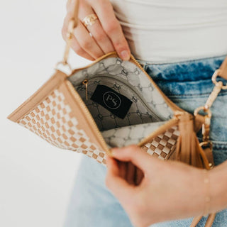 Veda Woven Crossbody and Clutch Bag: Black - A Bushel & A Peck