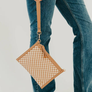 Veda Woven Crossbody and Clutch Bag: Brown - A Bushel & A Peck