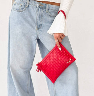 Veda Woven Crossbody and Clutch Bag: Olive - A Bushel & A Peck