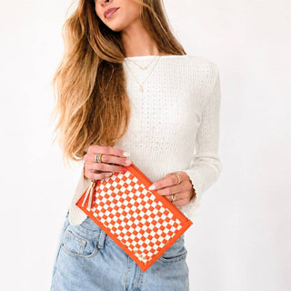 Veda Woven Crossbody and Clutch Bag: Taupe - A Bushel & A Peck