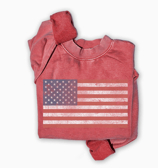 Vintage America Flag Mineral Graphic Sweatshirt - A Bushel & A Peck
