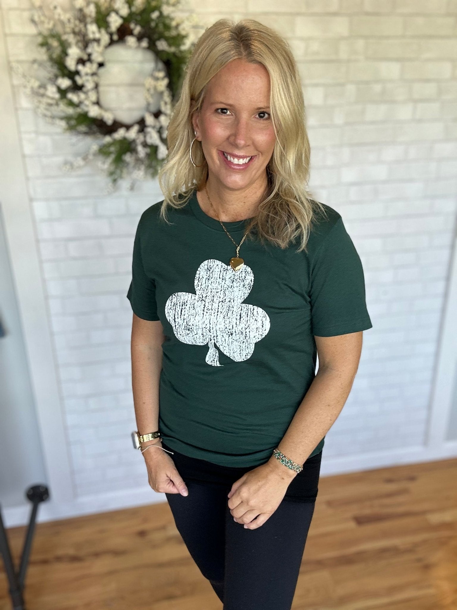 Vintage Shamrock Tee - Dark Green - A Bushel & A Peck