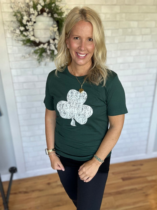 Vintage Shamrock Tee - Dark Green - A Bushel & A Peck