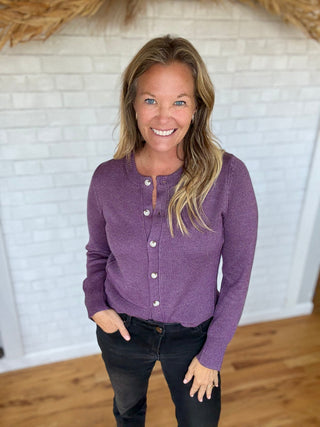 Willa Cardigan - Eggplant - A Bushel & A Peck