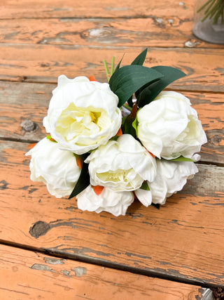 12 Inch Peony Bundle - White - A Bushel & A Peck