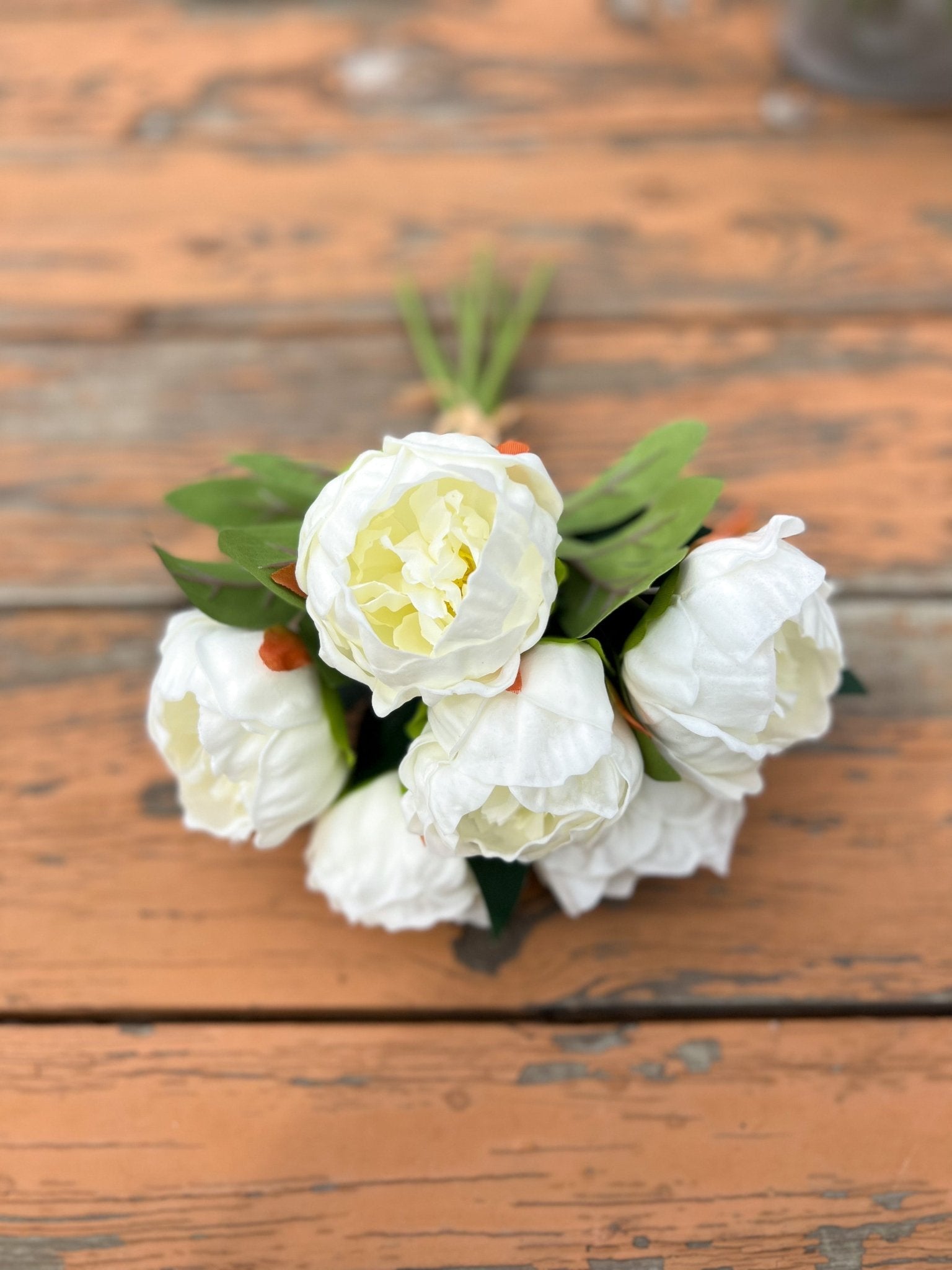 12 Inch Peony Bundle - White - A Bushel & A Peck