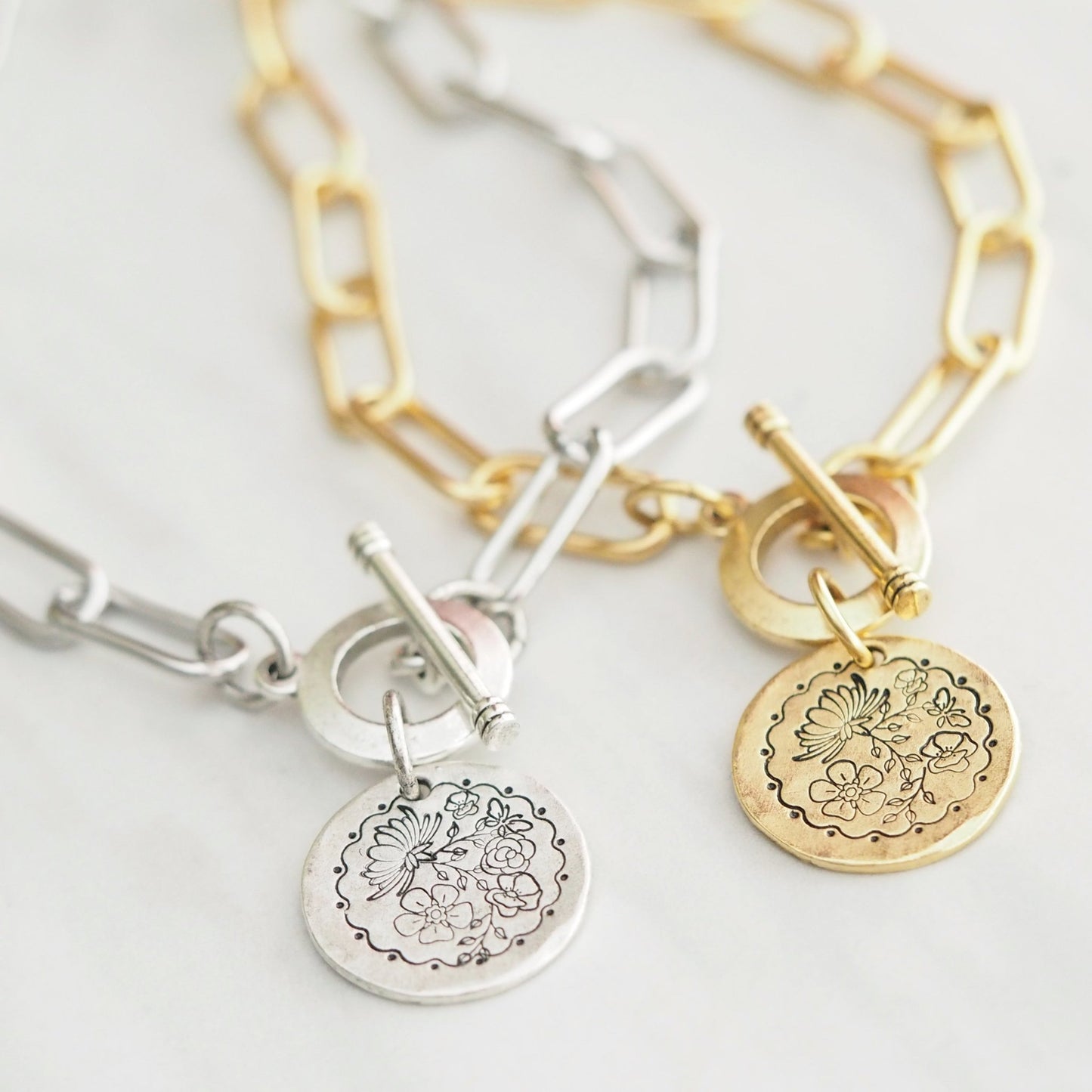 Chunky link Necklace w/Charm - A Bushel & A Peck