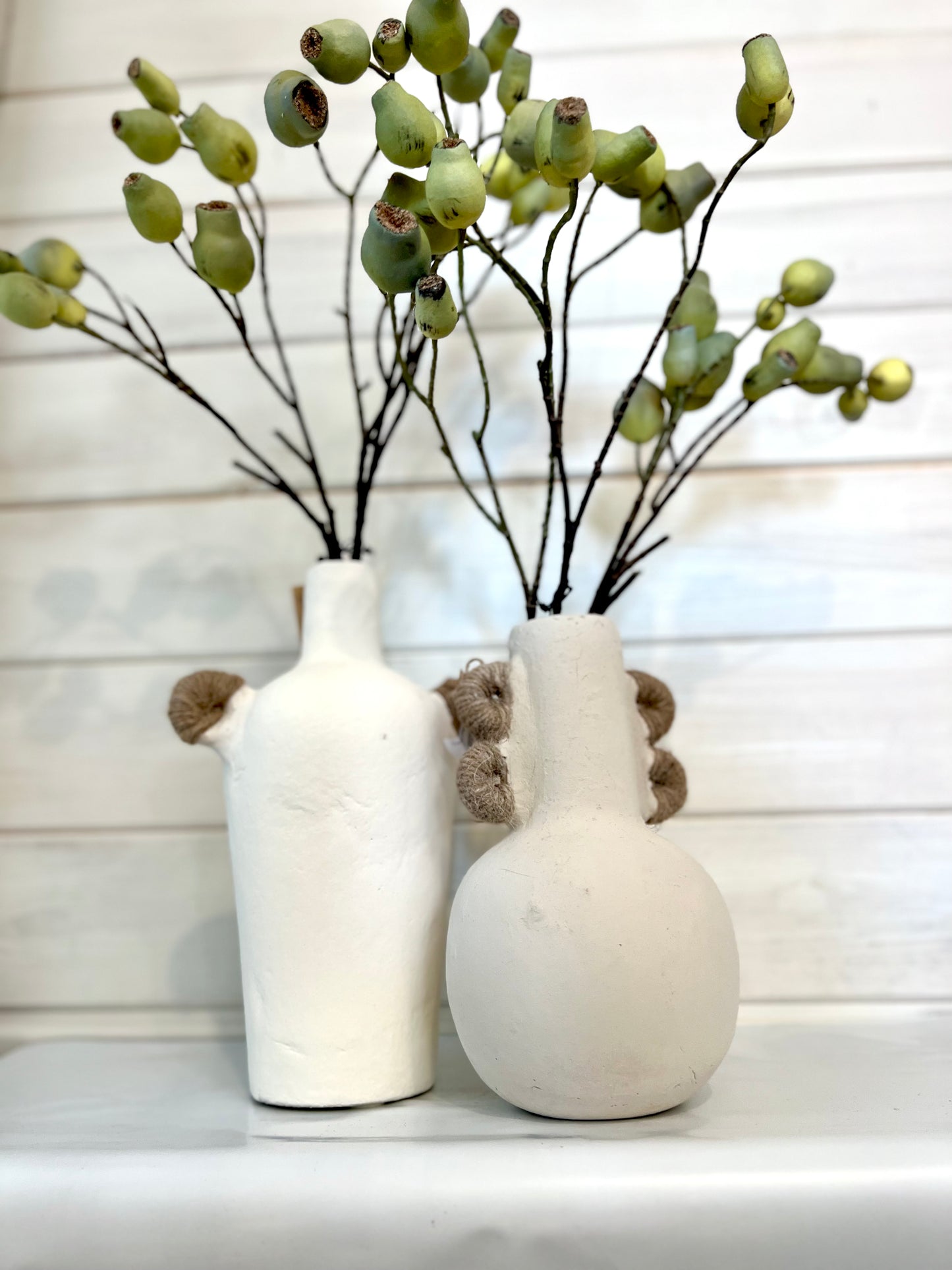 Two Handle Paper Mache Vase