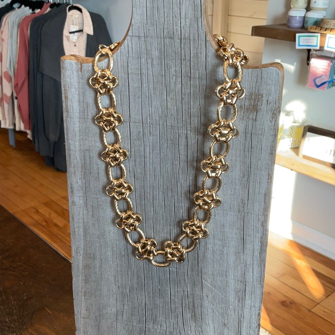 Gold Rope Knotted Necklace