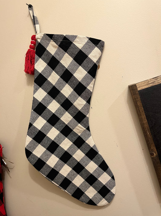 Black Check Christmas Stocking