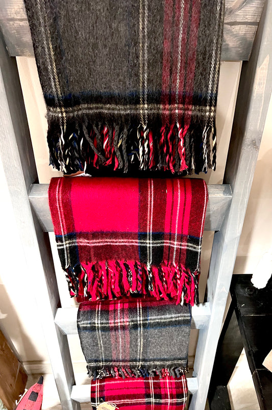 Red Tartan Fringe Throw