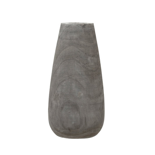 Paulownia Wood Vase with Grey Wash - A Bushel & A Peck