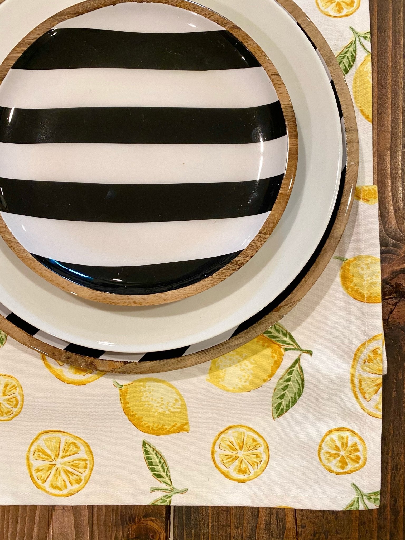 Wood and Enamel Plates - A Bushel & A Peck